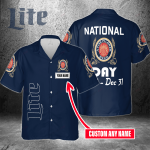 National Miller Lite Day Jan 1 – Dec 31 Custom Name 3D Button 3D Button Hawaiian Shirt Gift for Men Dad Father Gift for Men Dad Father 3HS-I6Q7