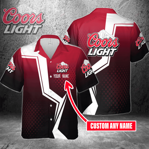 Coors Light Custom Name 3D Button 3D Button Hawaiian Shirt Gift for Men Dad Father Gift for Men Dad Father 3HS-Q3F8