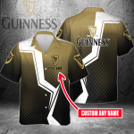 Guinness Custom Name 3D Button 3D Button Hawaiian Shirt Gift for Men Dad Father Gift for Men Dad Father 3HS-P9N5
