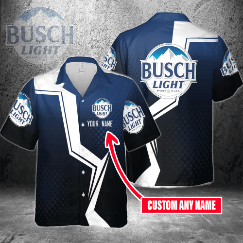 Busch Light Custom Name 3D Button 3D Button Hawaiian Shirt Gift for Men Dad Father Gift for Men Dad Father 3HS-O8C6