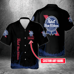 Pabst Blue Ribbon Custom Name 3D Button 3D Button Hawaiian Shirt Gift for Men Dad Father Gift for Men Dad Father 3HS-R6A5