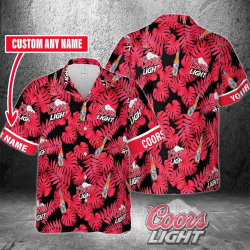 Coors Light Custom Name 3D Button 3D Button Hawaiian Shirt Gift for Men Dad Father Gift for Men Dad Father 3HS-N9K4