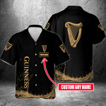 Guinness Custom Name 3D Button 3D Button Hawaiian Shirt Gift for Men Dad Father Gift for Men Dad Father 3HS-H8Y3