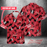 Budweiser Custom Name 3D Button 3D Button Hawaiian Shirt Gift for Men Dad Father Gift for Men Dad Father 3HS-G3Q3