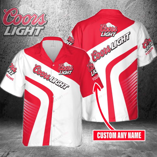 Coors Light Custom Name 3D Button 3D Button Hawaiian Shirt Gift for Men Dad Father Gift for Men Dad Father 3HS-U2Z1