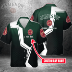 Jameson Irish Whiskey Custom Name 3D Button 3D Button Hawaiian Shirt Gift for Men Dad Father Gift for Men Dad Father 3HS-Y3Q0