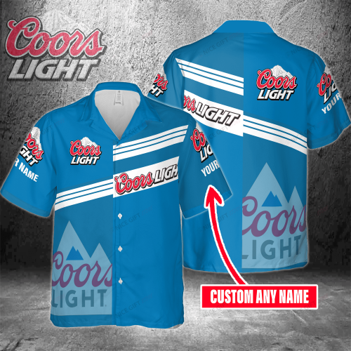 Coors Light Custom Name 3D Button 3D Button Hawaiian Shirt Gift for Men Dad Father Gift for Men Dad Father 3HS-K5P6