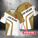 Jim Beam Custom Name 3D Button 3D Button Hawaiian Shirt Gift for Men Dad Father Gift for Men Dad Father 3HS-O2L3