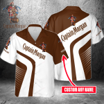 Captain Morgan Custom Name 3D Button 3D Button Hawaiian Shirt Gift for Men Dad Father Gift for Men Dad Father 3HS-T5V5