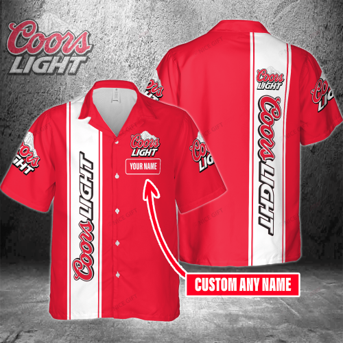 Coors Light Custom Name 3D Button 3D Button Hawaiian Shirt Gift for Men Dad Father Gift for Men Dad Father 3HS-Y4J8