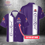 Crown Royal Custom Name 3D Button 3D Button Hawaiian Shirt Gift for Men Dad Father Gift for Men Dad Father 3HS-U9L5