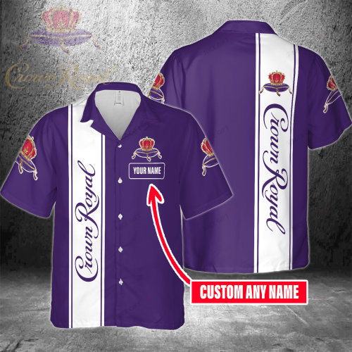 Crown Royal Custom Name 3D Button 3D Button Hawaiian Shirt Gift for Men Dad Father Gift for Men Dad Father 3HS-U9L5