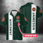 Jameson Irish Whiskey Custom Name 3D Button 3D Button Hawaiian Shirt Gift for Men Dad Father Gift for Men Dad Father 3HS-P7L1