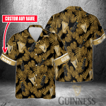 Guinness Custom Name 3D Button 3D Button Hawaiian Shirt Gift for Men Dad Father Gift for Men Dad Father 3HS-J4N1