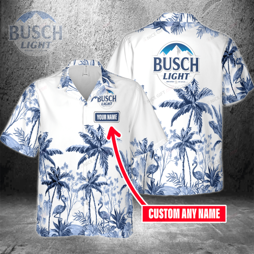 Busch Light Custom Name 3D Button 3D Button Hawaiian Shirt Gift for Men Dad Father Gift for Men Dad Father 3HS-P9P8