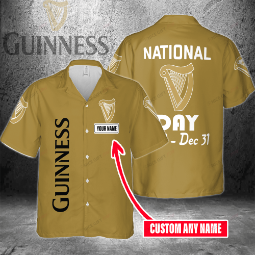 National Guinness Day Jan 1 – Dec 31 Custom Name 3D Button 3D Button Hawaiian Shirt Gift for Men Dad Father Gift for Men Dad Father 3HS-U7Y0