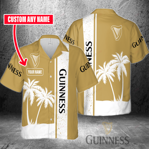 Guinness Custom Name 3D Button 3D Button Hawaiian Shirt Gift for Men Dad Father Gift for Men Dad Father 3HS-Q1M5