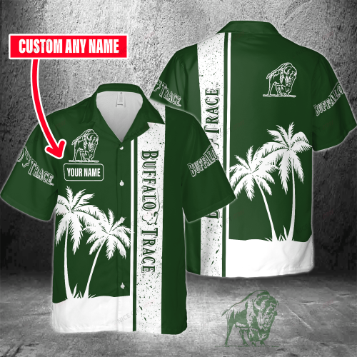 Buffalo Trace Custom Name 3D Button 3D Button Hawaiian Shirt Gift for Men Dad Father Gift for Men Dad Father 3HS-F0U7