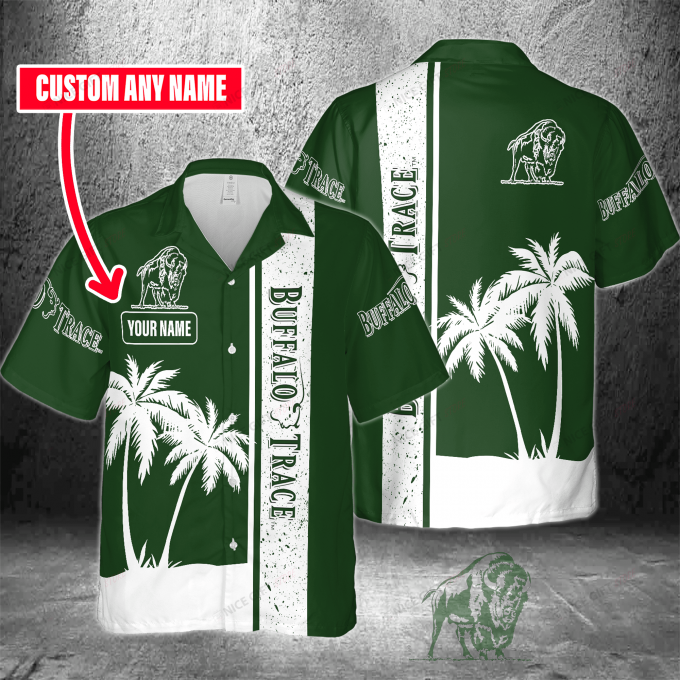 Buffalo Trace Custom Name 3D Button 3D Button Hawaiian Shirt Gift for Men Dad Father Gift for Men Dad Father 3HS-F0U7