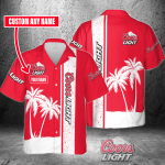 Coors Light Custom Name 3D Button 3D Button Hawaiian Shirt Gift for Men Dad Father Gift for Men Dad Father 3HS-T4L0