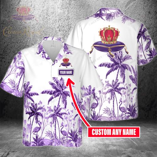 Crown Royal Custom Name 3D Button 3D Button Hawaiian Shirt Gift for Men Dad Father Gift for Men Dad Father 3HS-J6U2