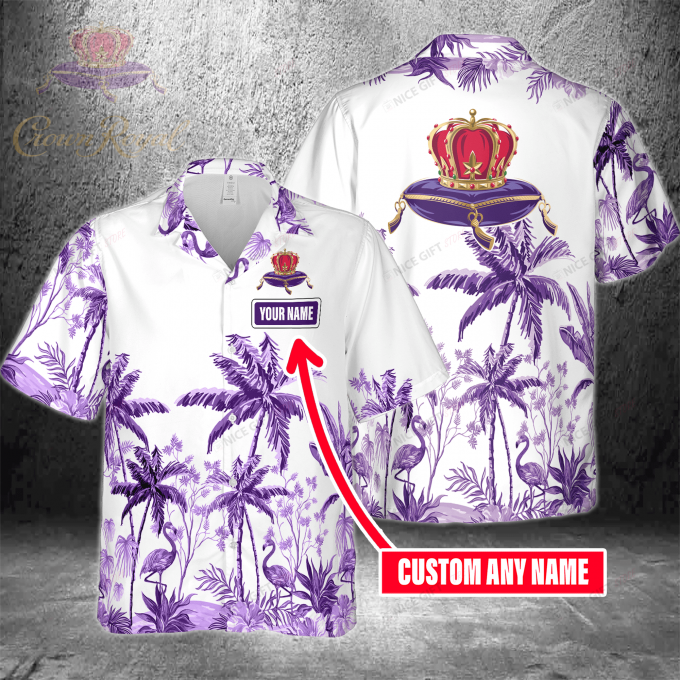 Crown Royal Custom Name 3D Button 3D Button Hawaiian Shirt Gift for Men Dad Father Gift for Men Dad Father 3HS-J6U2