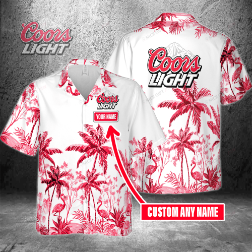 Coors Light Custom Name 3D Button 3D Button Hawaiian Shirt Gift for Men Dad Father Gift for Men Dad Father 3HS-S0N1