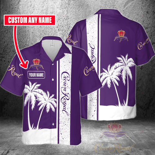 Crown Royal Custom Name 3D Button 3D Button Hawaiian Shirt Gift for Men Dad Father Gift for Men Dad Father 3HS-O7T7
