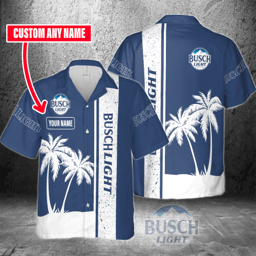 Busch Light Custom Name 3D Button 3D Button Hawaiian Shirt Gift for Men Dad Father Gift for Men Dad Father 3HS-M2I7