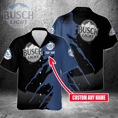 Busch Light Custom Name 3D Button 3D Button Hawaiian Shirt Gift for Men Dad Father Gift for Men Dad Father 3HS-A5P7