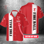 Fireball Cinnamon Whisky Custom Name 3D Button 3D Button Hawaiian Shirt Gift for Men Dad Father Gift for Men Dad Father 3HS-J0T4