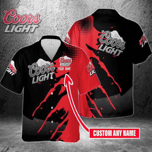 Coors Light Custom Name 3D Button 3D Button Hawaiian Shirt Gift for Men Dad Father Gift for Men Dad Father 3HS-H1T3