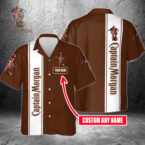 Captain Morgan Custom Name 3D Button 3D Button Hawaiian Shirt Gift for Men Dad Father Gift for Men Dad Father 3HS-M2H4