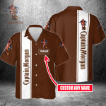 Captain Morgan Custom Name 3D Button 3D Button Hawaiian Shirt Gift for Men Dad Father Gift for Men Dad Father 3HS-M2H4