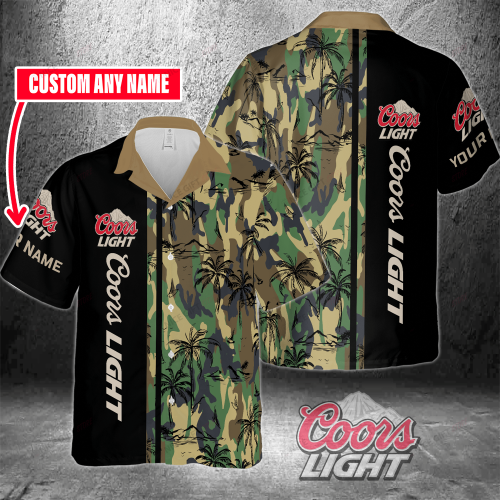 Coors Light Custom Name 3D Button 3D Button Hawaiian Shirt Gift for Men Dad Father Gift for Men Dad Father 3HS-V9I5