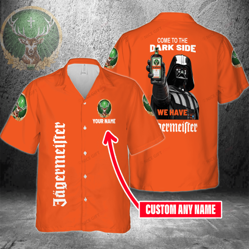 Come To The Dark Side We Have Jagermeister Custom Name 3D Button 3D Button Hawaiian Shirt Gift for Men Dad Father Gift for Men Dad Father 3HS-F3F7