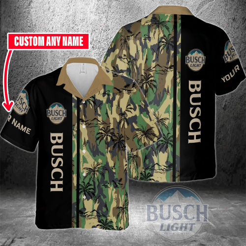 Busch Light Custom Name 3D Button 3D Button Hawaiian Shirt Gift for Men Dad Father Gift for Men Dad Father 3HS-N7D8