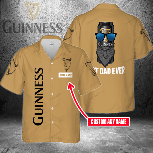 Guinness Custom Name Best Dad Ever 3D Button 3D Button Hawaiian Shirt Gift for Men Dad Father Gift for Men Dad Father 3HS-Z5D3