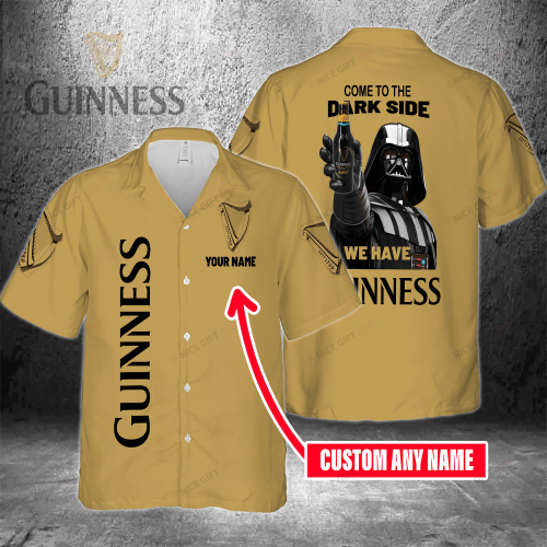 Come To The Dark Side We Have Guinness Custom Name 3D Button 3D Button Hawaiian Shirt Gift for Men Dad Father Gift for Men Dad Father 3HS-G4S0
