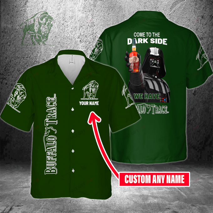 Come To The Dark Side We Have Buffalo Trace Custom Name 3D Button 3D Button Hawaiian Shirt Gift for Men Dad Father Gift for Men Dad Father 3HS-L4J6