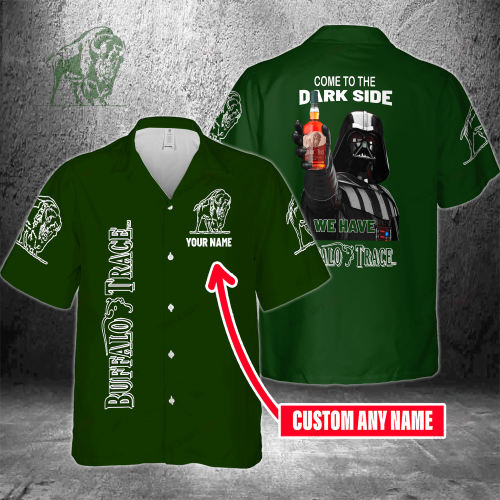 Come To The Dark Side We Have Buffalo Trace Custom Name 3D Button 3D Button Hawaiian Shirt Gift for Men Dad Father Gift for Men Dad Father 3HS-L4J6