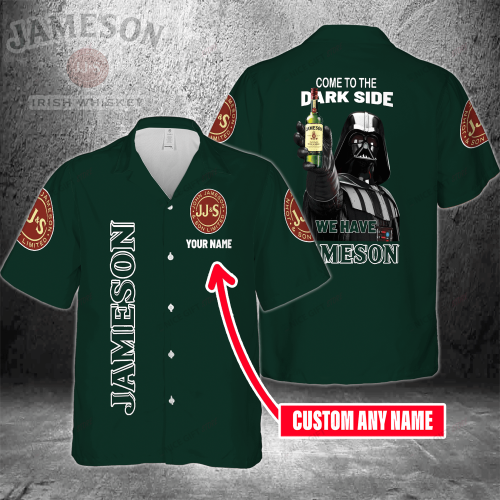 Come To The Dark Side We Have Jameson Irish Whiskey Custom Name 3D Button 3D Button Hawaiian Shirt Gift for Men Dad Father Gift for Men Dad Father 3HS-R8M5