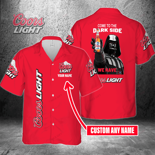 Come To The Dark Side We Have Coors Light Custom Name 3D Button 3D Button Hawaiian Shirt Gift for Men Dad Father Gift for Men Dad Father 3HS-Z0U3
