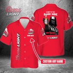Come To The Dark Side We Have Coors Light Custom Name 3D Button 3D Button Hawaiian Shirt Gift for Men Dad Father Gift for Men Dad Father 3HS-Z0U3