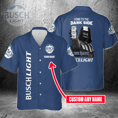 Come To The Dark Side We Have Busch Light Custom Name 3D Button 3D Button Hawaiian Shirt Gift for Men Dad Father Gift for Men Dad Father 3HS-Y4D7
