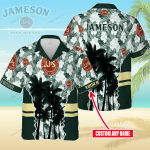 Jameson Irish Whiskey Custom Name 3D Button 3D Button Hawaiian Shirt Gift for Men Dad Father Gift for Men Dad Father 3HS-P6U8