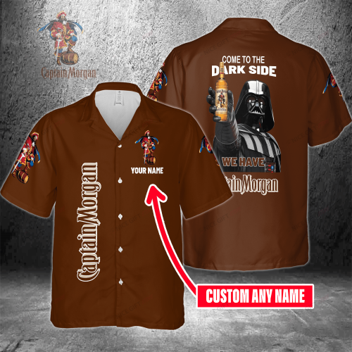 Come To The Dark Side We Have Captain Morgan Custom Name 3D Button 3D Button Hawaiian Shirt Gift for Men Dad Father Gift for Men Dad Father 3HS-I4M4