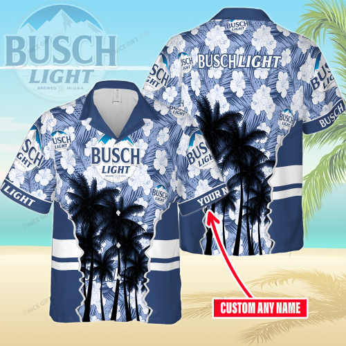 Busch Light Custom Name 3D Button 3D Button Hawaiian Shirt Gift for Men Dad Father Gift for Men Dad Father 3HS-J7Q4