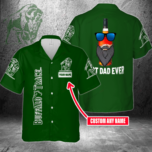 Buffalo Trace Custom Name Best Dad Ever 3D Button 3D Button Hawaiian Shirt Gift for Men Dad Father Gift for Men Dad Father 3HS-N7I0