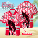 Coors Light Custom Name 3D Button 3D Button Hawaiian Shirt Gift for Men Dad Father Gift for Men Dad Father 3HS-E4K4